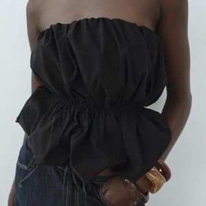 New with tags Black bubble strapless top